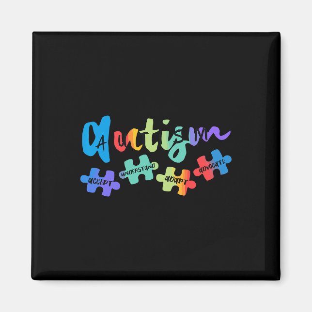 Ökad medvetenhet om autism Accepterar Kärlek Asd R Magnet (Framsidan)