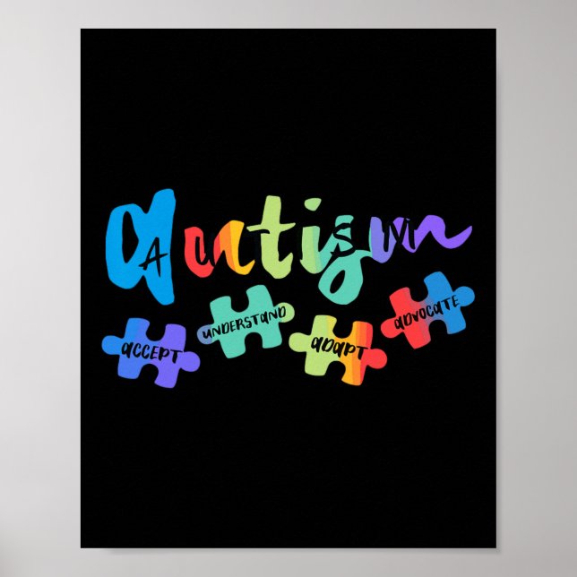 Ökad medvetenhet om autism Accepterar Kärlek Asd R Poster (Framsidan)