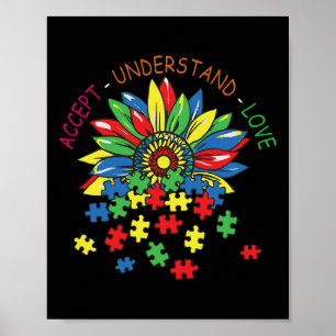 Ökad medvetenhet om autism Accepterar Kärlek Asd R Poster