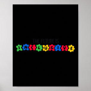 Ökad medvetenhet om autism Framtiden är inkluderan Poster