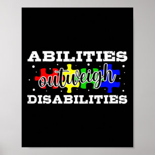 Ökad medvetenhet om autism - funktionshinder poster