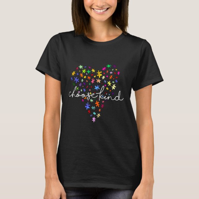 Ökad medvetenhet om autism Heart Välj typ T Shirt (Framsida)