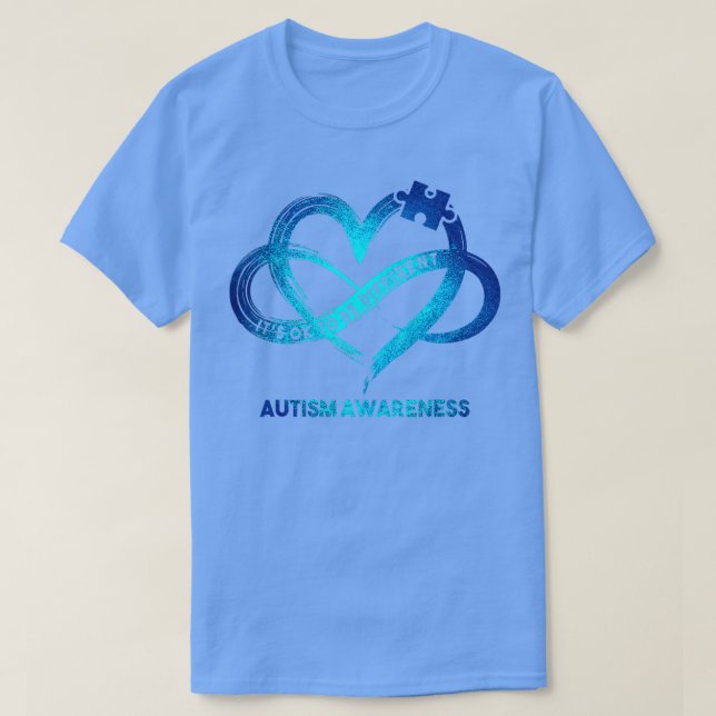 Ökad medvetenhet om autism Hjärtar över att det är T Shirt (Design framsida)