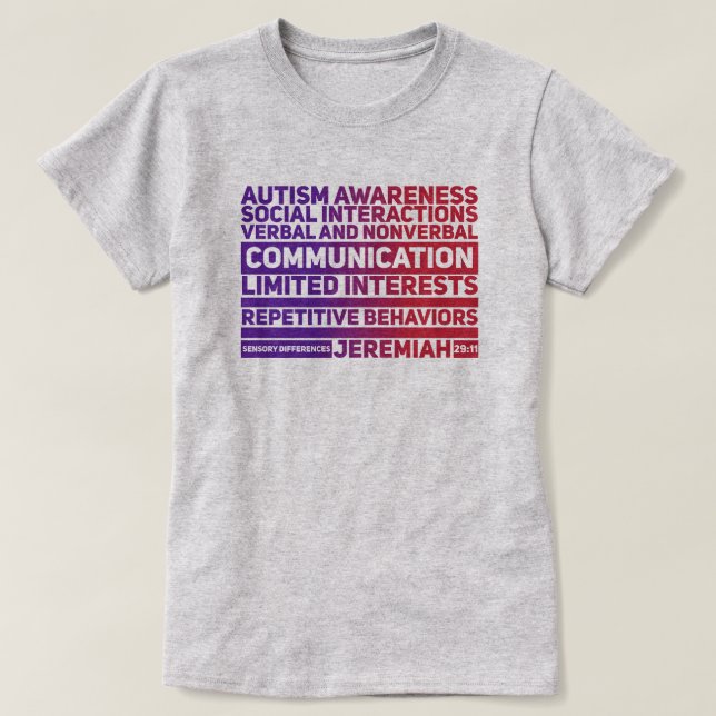 Ökad medvetenhet om autism - Kvinnors grundläggand T Shirt (Design framsida)