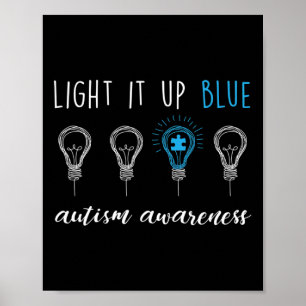 Ökad medvetenhet om Autism Ljusar upp blått 1 Poster