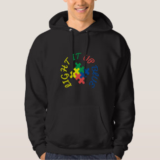 Ökad medvetenhet om Autism Ljusar upp blått Hoodie