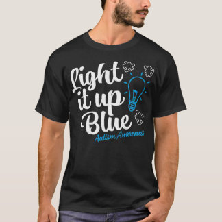 Ökad medvetenhet om Autism Ljuset blåa Autism Awar T Shirt