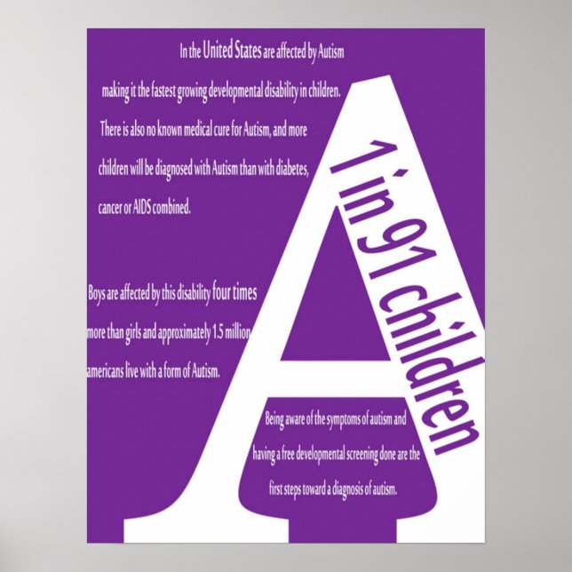 Ökad medvetenhet om autism Poster (Framsidan)