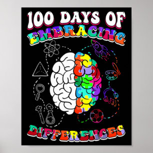 Ökad medvetenhet om autism Skillnader 100 dagar av Poster