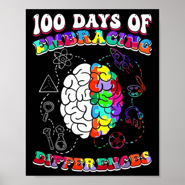 Ökad medvetenhet om autism Skillnader 100 dagar av Poster (Framsidan)
