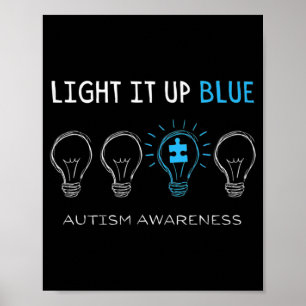 Ökad medvetenhet om autism Upplev blått Premium T- Poster