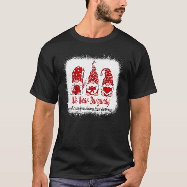 Ökad medvetenhet om Burgundy Hereditary Hemochroma T Shirt (Framsida)