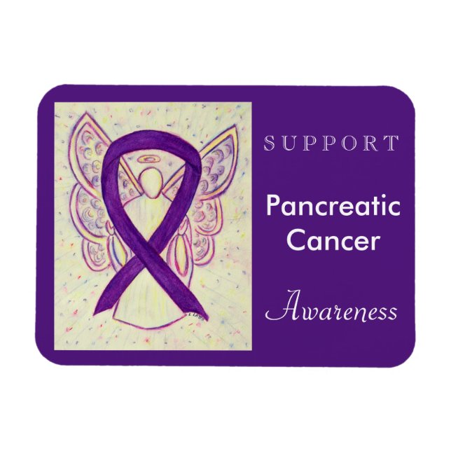 Ökad medvetenhet om cancer Ribbon Angel Magnet (Horisontell)
