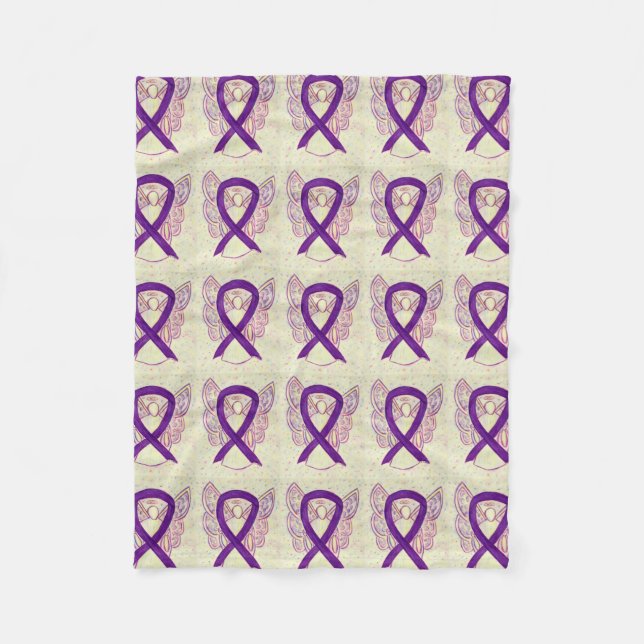 Ökad medvetenhet om cancer Ribbon Fleece Blanket (Framsidan)