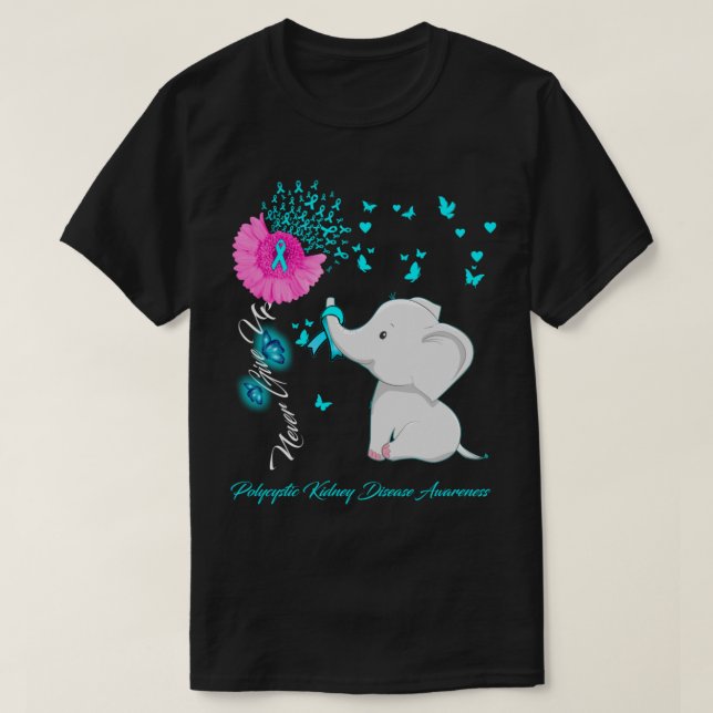 Ökad medvetenhet om Elephant Polycystic Kidney Dis T Shirt (Design framsida)