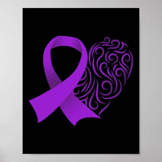 Ökad medvetenhet om epilepsi Månad Lila Ribbon Adv Poster (Framsidan)