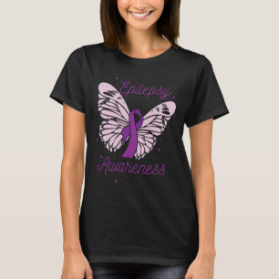 Ökad medvetenhet om epilepsi Månad Lila Ribbon Adv T Shirt