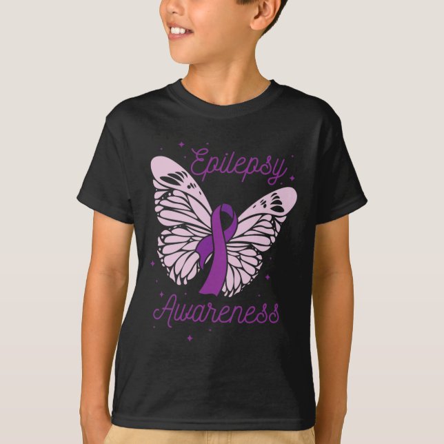 Ökad medvetenhet om epilepsi Månad Lila Ribbon Adv T Shirt (Framsida)