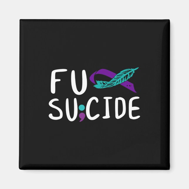 Ökad medvetenhet om Fu Suicide Prevention Ribbon ä Magnet (Framsidan)