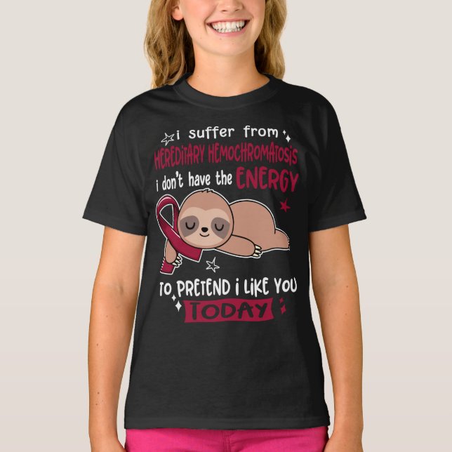 Ökad medvetenhet om hemochromatos Ribbon Supportör T Shirt (Framsida)