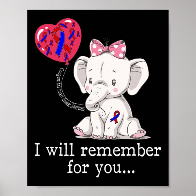 Ökad medvetenhet om hjärtsjukdomar Elephant Poster (Framsidan)