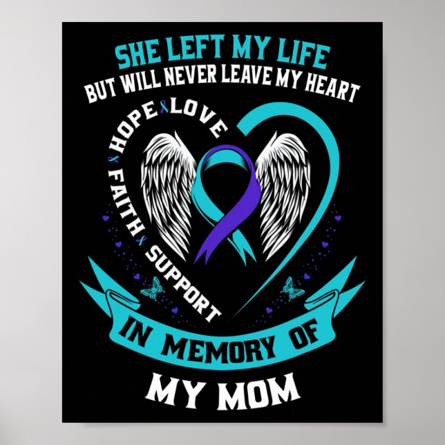Ökad medvetenhet om Lila och skaldjur Ribbon Mamma Poster (Framsidan)