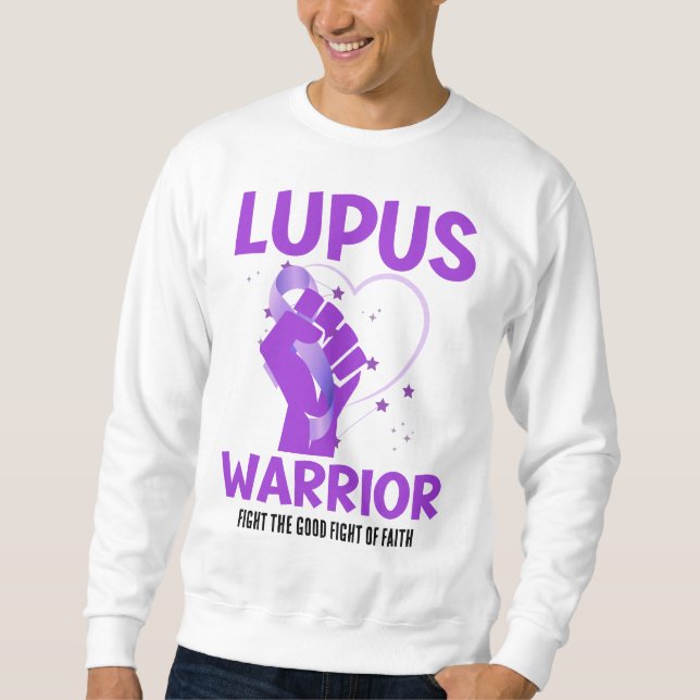 Ökad medvetenhet om LUPUS WARRIOR Lila Anpassnings Lång Ärmad Tröja (Framsida)