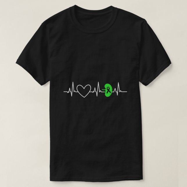 Ökad medvetenhet om njursjukdom Heartslag Transpla T Shirt (Design framsida)