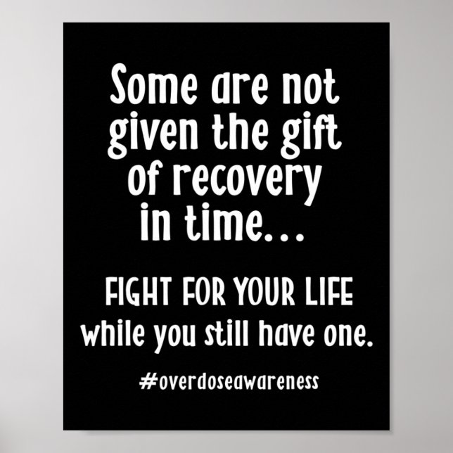 Ökad medvetenhet om överdosering Återhämtning T Poster (Framsidan)