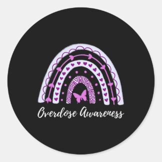 Ökad medvetenhet om överdosering Boho Rainbow Runt Klistermärke
