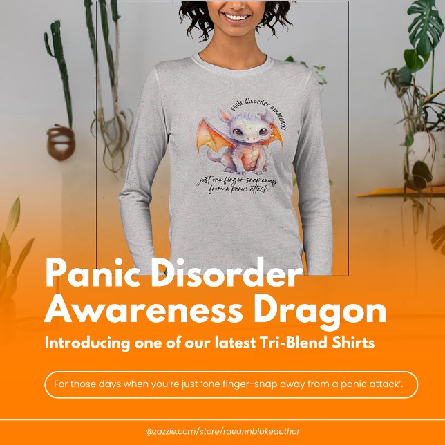 Ökad medvetenhet om Panic Disorder Dragon BLACK LE T Shirt (Skapare uppladdad)