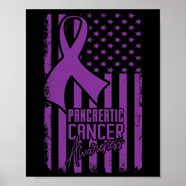 Ökad medvetenhet om pankreascancer amerikansk Flag Poster (Framsidan)