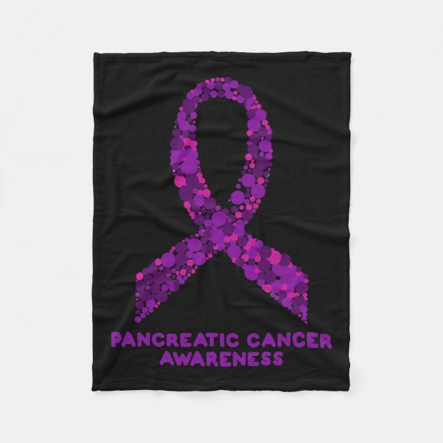 Ökad medvetenhet om pankreascancer I Bära Lila Fleecefilt (Framsidan)