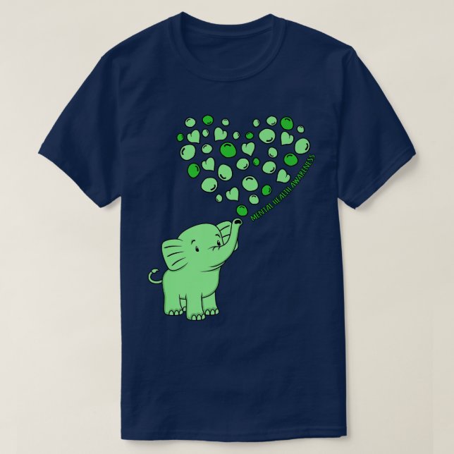 Ökad medvetenhet om psykisk hälsa Elephant Hearts  T Shirt (Design framsida)