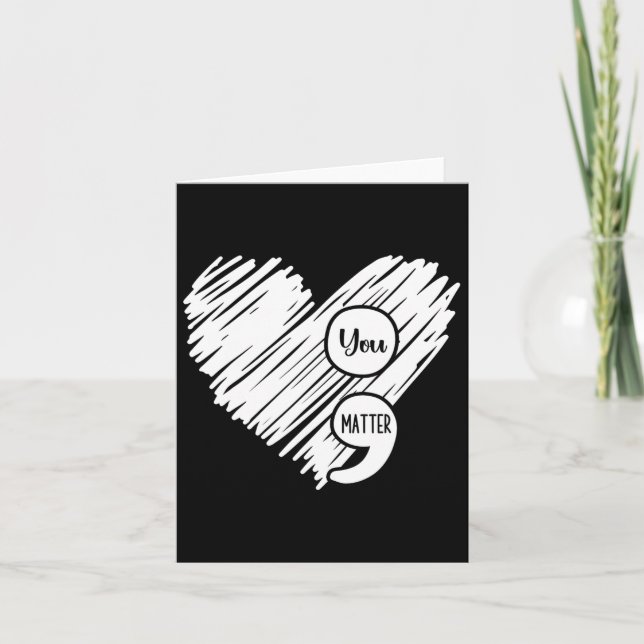 Ökad medvetenhet om psykisk hälsa Vecka Semicolon  Kort (Framsida)