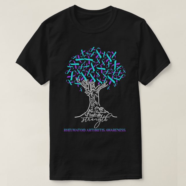 Ökad medvetenhet om reumatoid artrit Träd T Shirt (Design framsida)
