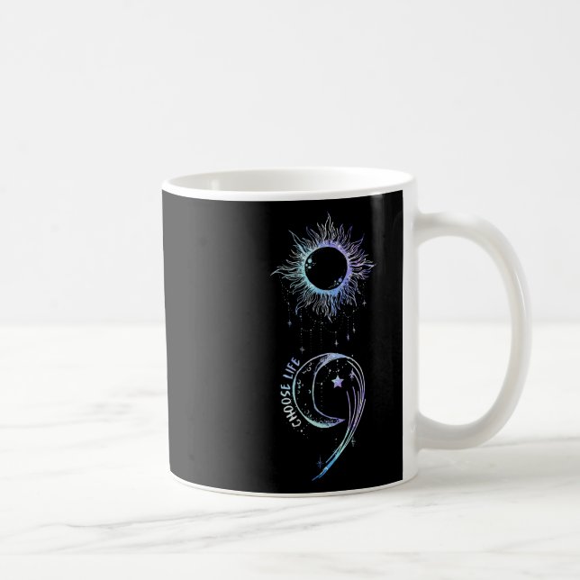 Ökad medvetenhet om självmord Välj Life Semikolon Kaffemugg (Höger)