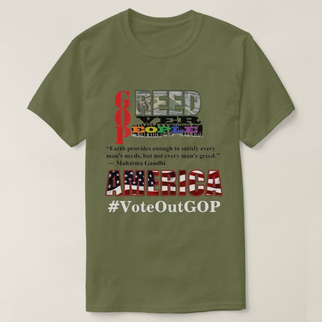 ÖKAD ÖVER MÄNNISKOR AMERIKA Rösta ut GOP T Shirt (Design framsida)
