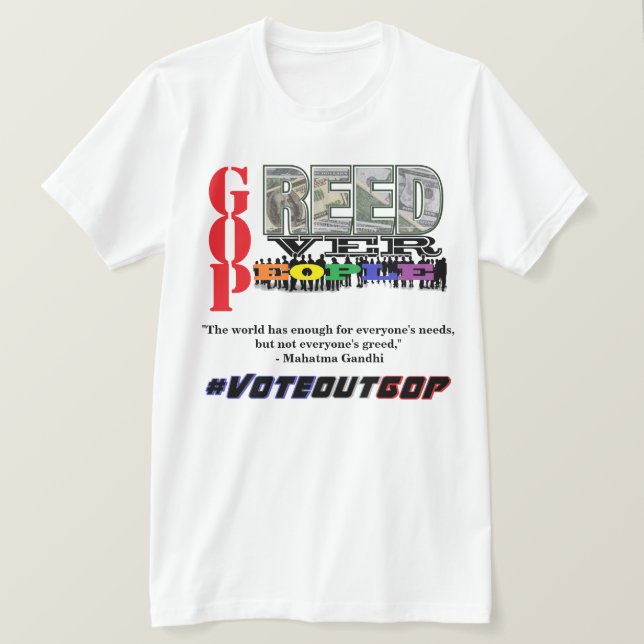 ÖKAD ÖVER MÄNNISKOR #VOTEOUTGOP T-Shirt (Design framsida)