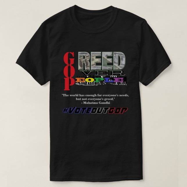 ÖKAD ÖVER MÄNNISKOR #VOTEOUTGOP T SHIRT (Design framsida)