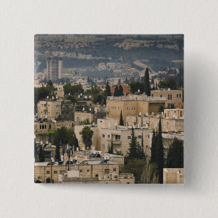 Ökad stadsvy från Jerusalem YMCA torn Knapp