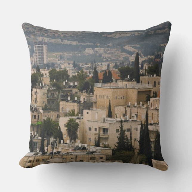 Ökad stadsvy från Jerusalem YMCA torn Kudde (Framsida)