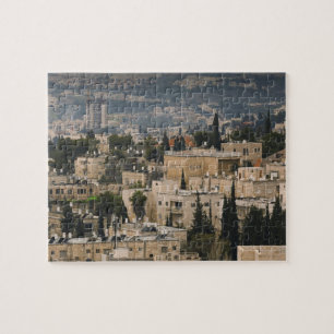 Ökad stadsvy från Jerusalem YMCA torn Pussel
