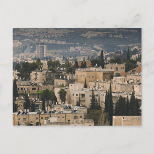 Ökad stadsvy från Jerusalem YMCA torn Vykort