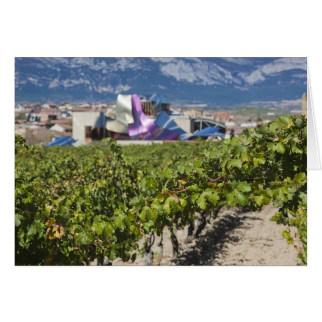 Ökad stadsvy och Hotel Marques de Riscal Hälsningskort (Framsidan Horizontal)
