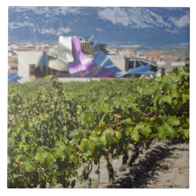 Ökad stadsvy och Hotel Marques de Riscal Kakelplatta (Framsidan)
