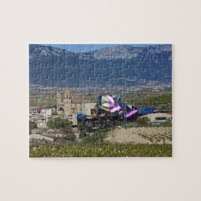 Ökad stadsvy och Hotel Marques de Riscal Pussel (Horisontell)