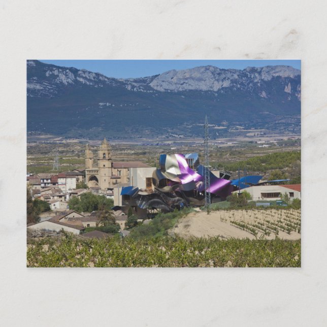 Ökad stadsvy och Hotel Marques de Riscal Vykort (Framsida)