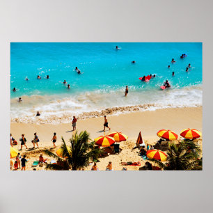 Ökad syn på Waikiki Beach Scene, Honolulu Poster
