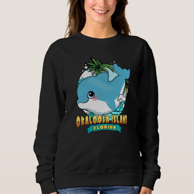 OKALOOSA ISLAND FLORIDA Cute Baby Dolphin Beach So T Shirt (Framsida)